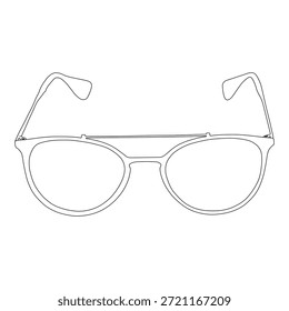 Diseño de Vector de arte de línea de gafas. Diseño de ilustración de contorno de gafas.