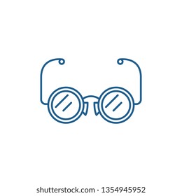 Eyeglasses line icon concept. Eyeglasses flat  vector symbol, sign, outline illustration.