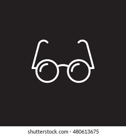 eyeglasses line icon, outline glasses vector logo illustration, linear pictogram isolated on black