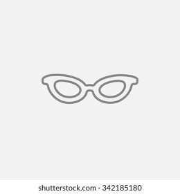 Eyeglasses line icon for web, mobile and infographics. Vector dark grey icon isolated on light grey background.
