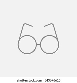 Eyeglasses line icon for web, mobile and infographics. Vector dark grey icon isolated on light grey background.