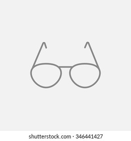 Eyeglasses line icon for web, mobile and infographics. Vector dark grey icon isolated on light grey background.