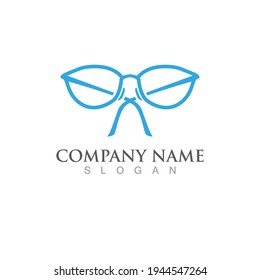 logotipo de anteojos y vector de símbolo