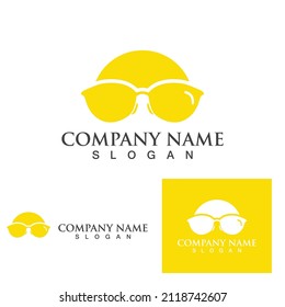 logotipo de anteojos y vector de símbolo