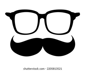 eyeglasses and mustache accessory icon