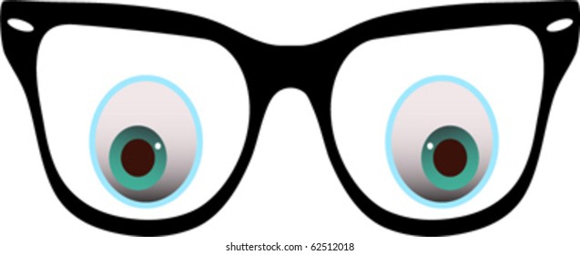 eyeglasses and a pair of eyes