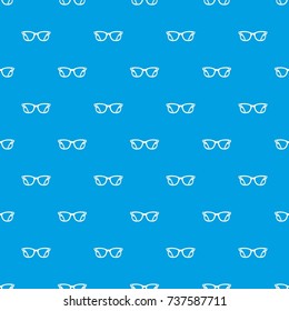 Eyeglasses pattern repeat seamless in blue color for any design. Vector geometric illustration