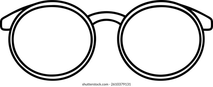 eyeglasses round frames line art vector