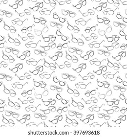 Eyeglasses. Seamless pattern. Men's Glasses, women's glasses, sunglasses.