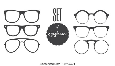 Eyeglasses set. Simple vector illustration.