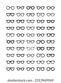 Eyeglasses shape vector icon set