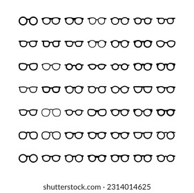 Eyeglasses shape vector icon set