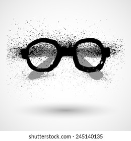 Eyeglasses Sign, grunge vector