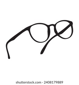 eyeglasses silhouette vector isolated black on white background