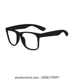 vector de silueta de anteojos aislado negro sobre fondo blanco