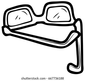 Eyeglasses sketch vector icon