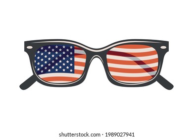 eyeglasses with usa flag icon