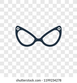 Eyeglasses vector icon isolated on transparent background, Eyeglasses transparency logo concept