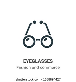 Eyeglasses vector icon on white background. Flat vector eyeglasses icon symbol sign from modern fashion and commerce collection for mobile concept and web apps design.