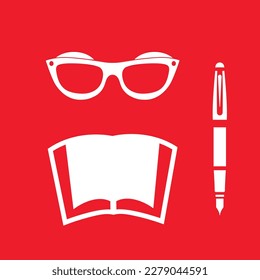 Eyeglasses vector icon on white background. Eye glasses web icons set.