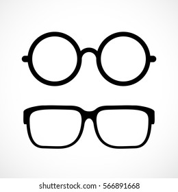 Eyeglasses vector icon on white background. Eye glasses web icons set.