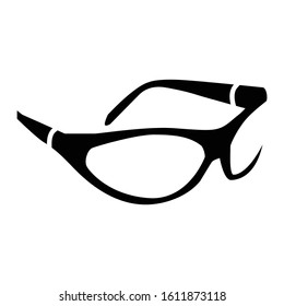 Eyeglasses. Vector illustration. Geek glasses isolated on a white background. Realistic icon black eyeglasses. Perfect use for website, pattern, design, etc.