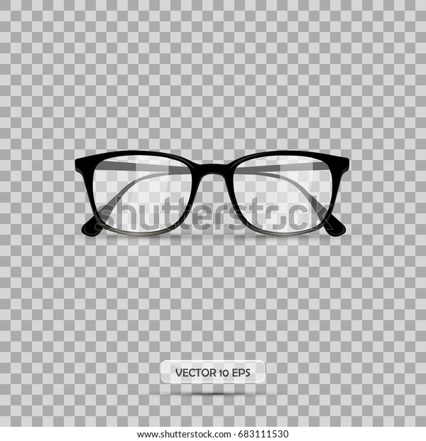 Eyeglasses. Vector\
illustration. Geek glasses isolated on a white background.\
Realistic icon black\
eyeglasses.