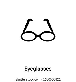 Eyeglasses icon  vector isolated on white background, logo concept of Eyeglasses  sign on transparent background, filled black symbol