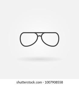Eyeglasses vector simple icon or symbol in thin line style