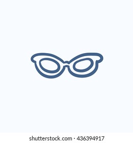Eyeglasses vector sketch icon isolated on background. Hand drawn Eyeglasses icon. Eyeglasses sketch icon for infographic, website or app.