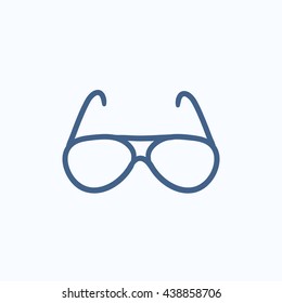 Icono de esbozo vectorial de anteojos aislado en el fondo. Icono de anteojos dibujados a mano. Icono de boceto de anteojos para infografía, sitio web o aplicación.