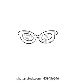 Eyeglasses vector sketch icon isolated on background. Hand drawn Eyeglasses icon. Eyeglasses sketch icon for infographic, website or app.