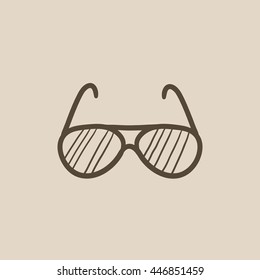 Eyeglasses vector sketch icon isolated on background. Hand drawn Eyeglasses icon. Eyeglasses sketch icon for infographic, website or app.