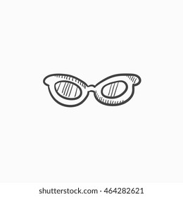 Eyeglasses vector sketch icon isolated on background. Hand drawn Eyeglasses icon. Eyeglasses sketch icon for infographic, website or app.