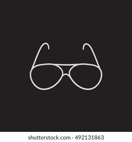 Eyeglasses vector sketch icon isolated on background. Hand drawn Eyeglasses icon. Eyeglasses sketch icon for infographic, website or app.