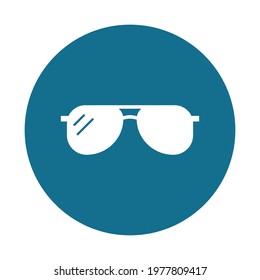 Eyeglasses white glyph with color background vector icon which can easily modify or edit 