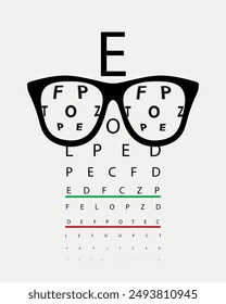 Eyeglasses with zoom effect and eye test health