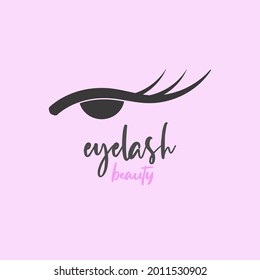 Eyelash beauty extension logo inspiration concept. Makeup Beauty Eye Lashes Logo. Vector illustration in a modern style