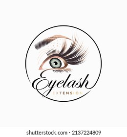 Eyelash beauty logo design vector