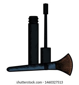 eyelash brush make up drawing icon