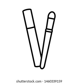 eyelash and brush make up drawing icon