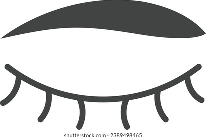 Imagen vectorial de icono curvo de Eyelash. Adecuado para aplicaciones web móviles y medios de impresión.