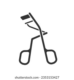 Eyelash curler icon flat vector sign