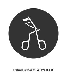 Eyelash curler icon flat vector sign