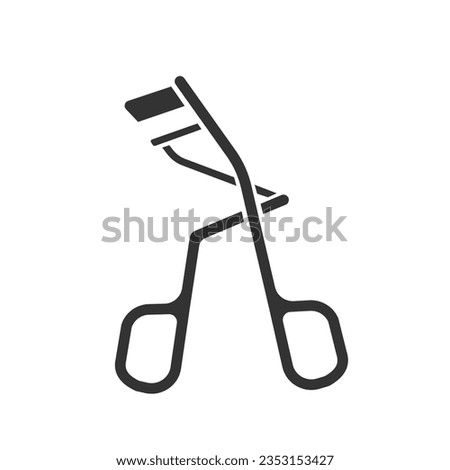 Eyelash curler icon flat vector sign