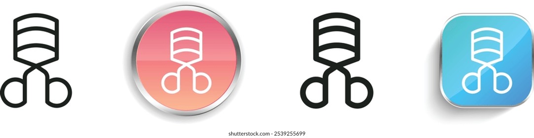 eyelash curler icon. Thin Linear, Regular and Button Style Design Isolated On White Background