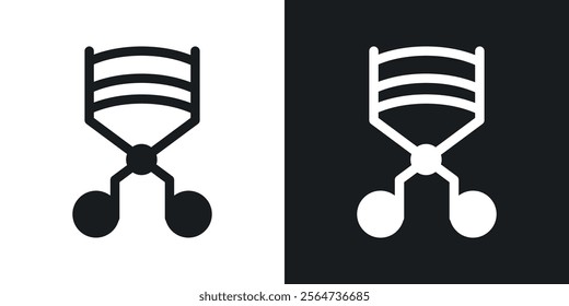 Eyelash curler icons in flat syle