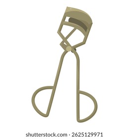 Eyelash curler standing on a white background, useful tool for beauty and makeup