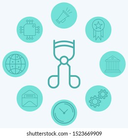 Eyelash curler vector icon sign symbol