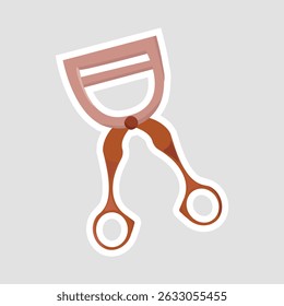 Eyelash Curler Vector Illustration Sticker. A cute vector illustration sticker of an eyelash curler, perfect for beauty and makeup designs